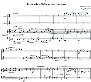 Maurice Ravel: Mother Goose Suite Cinq pieces enfantines. Arranged for Flute, Oboe and Piano Maurice Ravel: Mother Goose Suite Cinq pieces enfantines. Arranged for Flute, Oboe and Piano