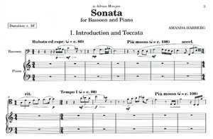 Amanda Harberg: Sonata for Bassoon and Piano Amanda Harberg: Sonata for Bassoon and Piano
